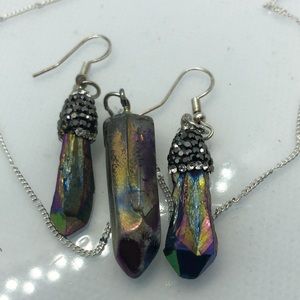 Mystic Crystal Necklace & Earrings Set 925 S.S.